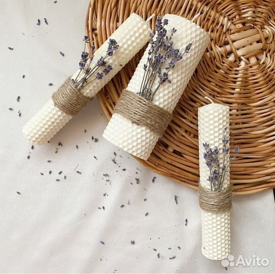 Свечи Семейный очаг с цветами лаванды