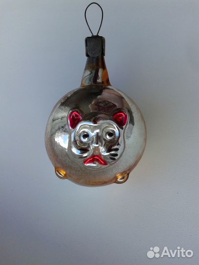 Елочная игрушка СССР Шар Кот