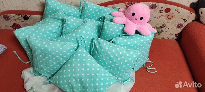 Бортики в детскую кроватку и балдахин