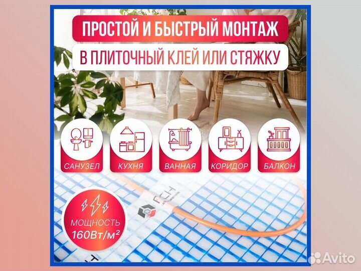 Теплый пол FCH 7,0 кв.м