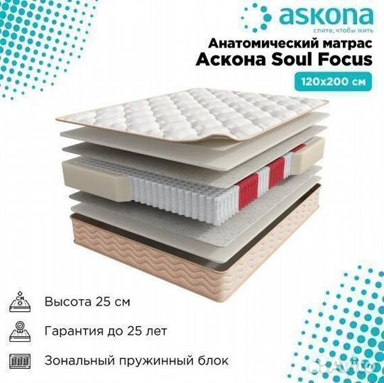 Матрас 120х200 Askona S.O.U.L. Focus