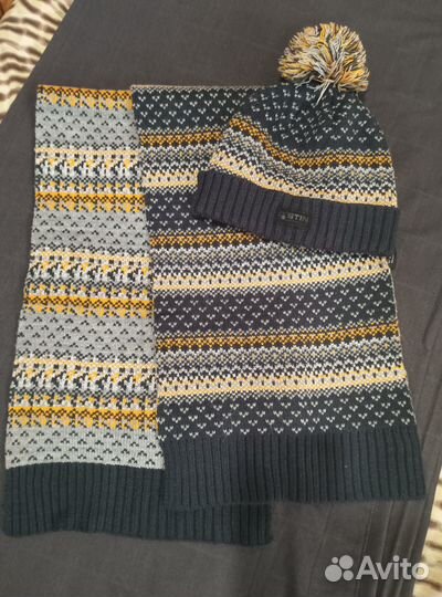 Комплект шапка и шарф мужские