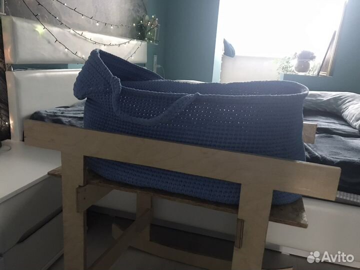 Вязанная люлька+кокон+подставка