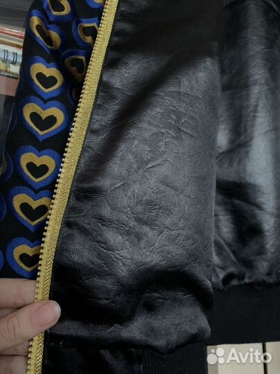 Чёрный жакет бомбер ручная работа