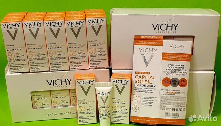 Vichy Capital Soleil spf 50+, бокс 15 шт*3 мл