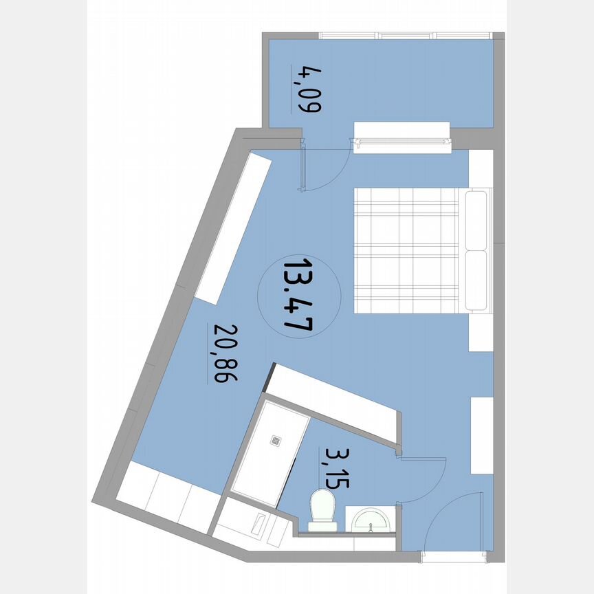 1-к. апартаменты, 28,2 м², 13/13 эт.