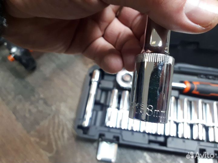 Набор головок удлиненных 8-24ммс трещоткой KQ