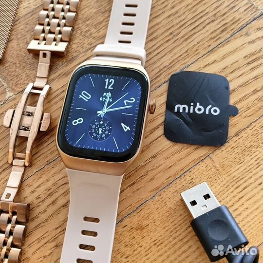 Умные часы Xiaomi Mibro T2 Gold (+ 4 ремешка)