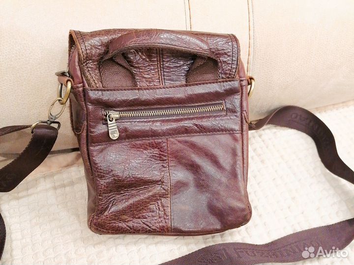 Сумка мужская натуральная кожа через плечо