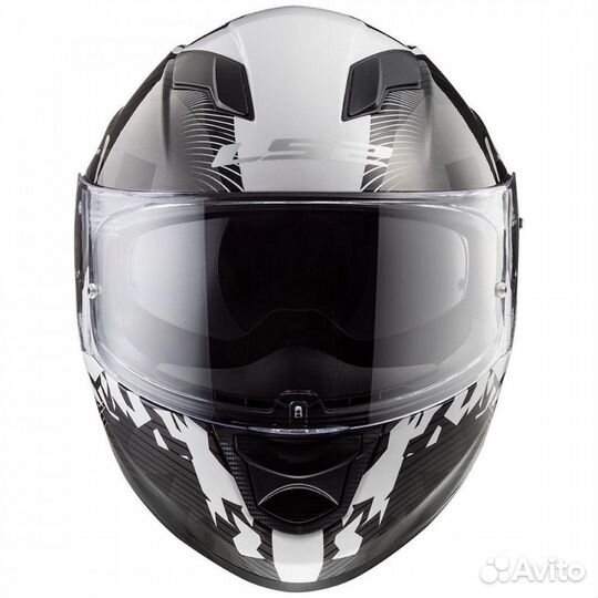 LS2 Мотошлем FF320 stream EVO hype (черн-белый)