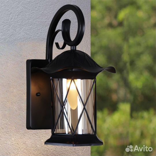 Фонарь Бра уличный настенный Металл Стекло