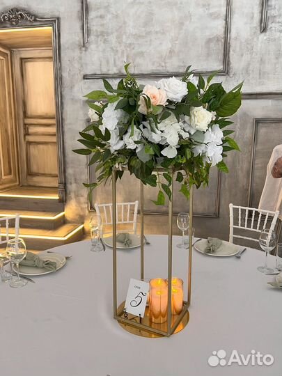 Готовый комплект декора на свадьбу в бело-бежевых