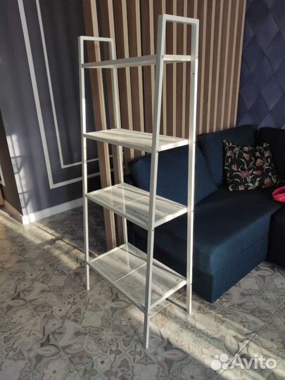 Стеллаж этажерка IKEA белая металл