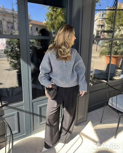 Шерстяной свитер на молнии