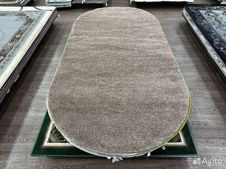 Ковер 200 х 400 с высоким ворсом, коричневый