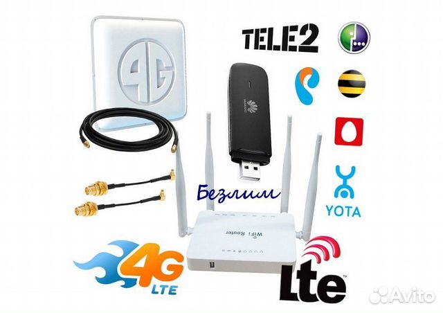 Комплект для безлиминтернета.Модем WiFi роутер ант