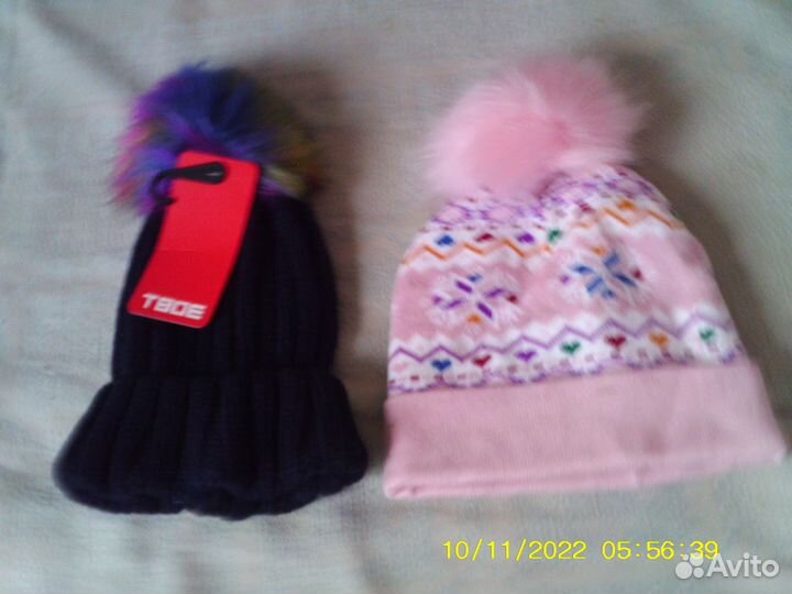 Шапка на девочку новая 6-10лет