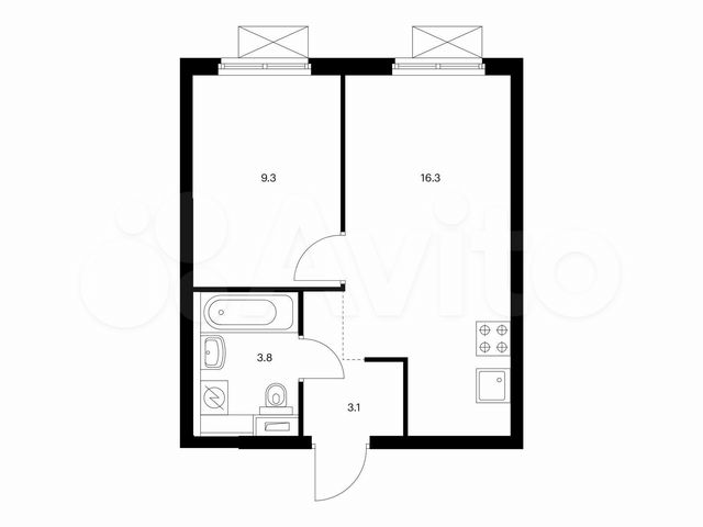 1-к. квартира, 32,5 м², 2/33 эт.