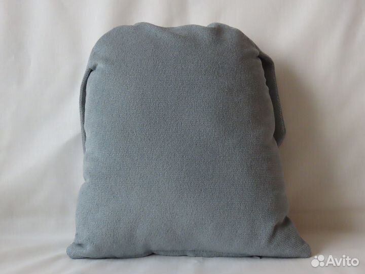 Подушка вышитая крестиком зайчик медвежонок