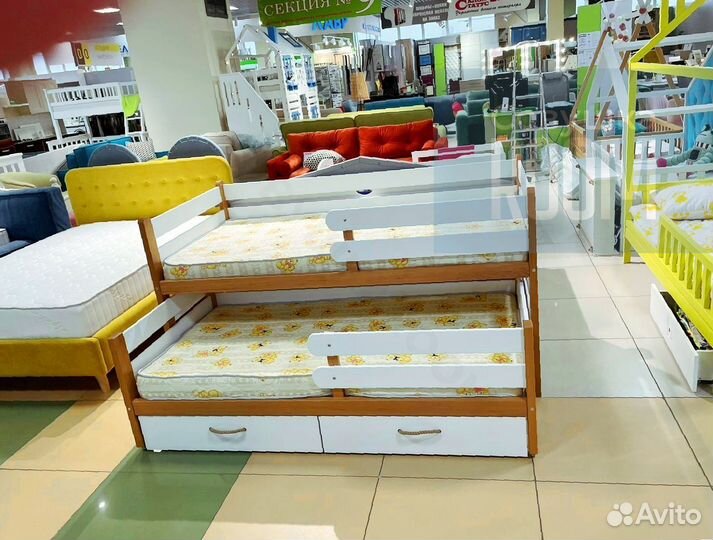 Детская двухъярусная Кровать из бука