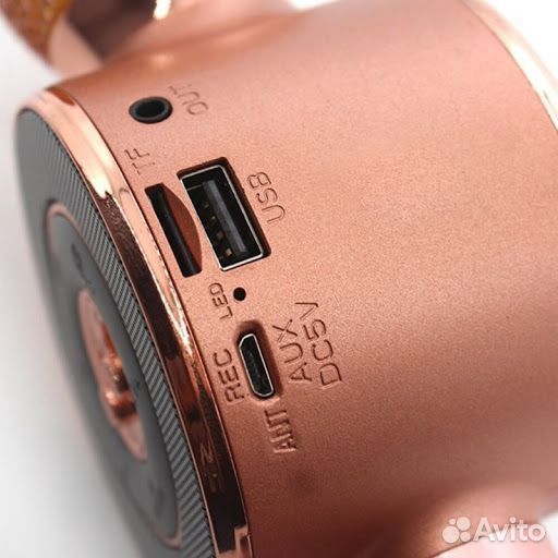 Караоке микрофон с колонкой Wster 668 розовый