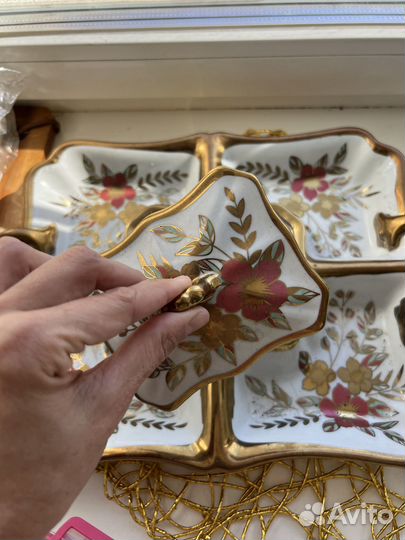Фарфоровый поднос менажница