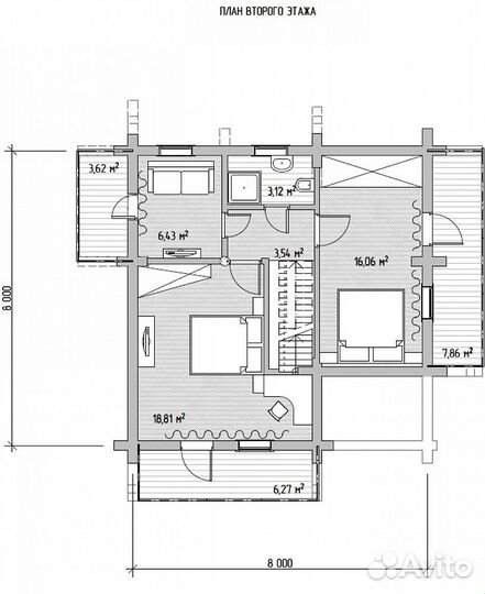 Строительство сруба дома из бревна 8000х12300мм