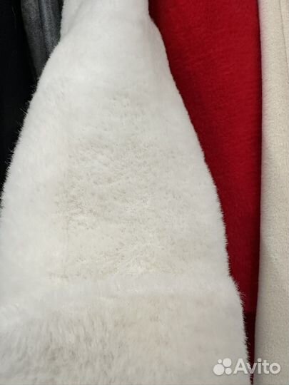 Шуба из эко меха белая