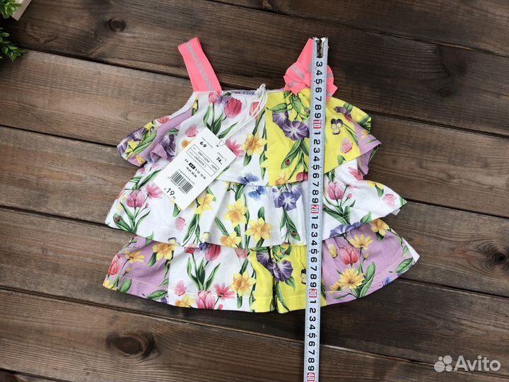 Платье сарафан в цветочек для девочки 68 74