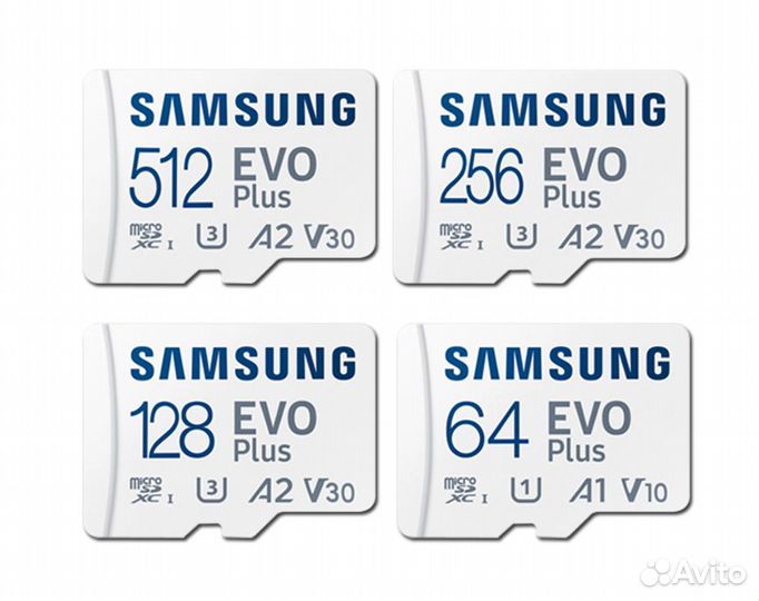 Карта памяти Samsung Evo Plus 256Gb/ 512Gb / 128Gb