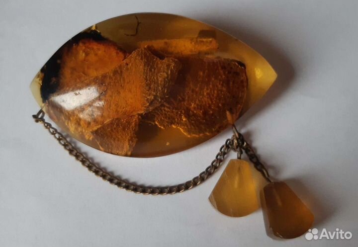 Янтарная брошь. СССР. Янтарный браслет