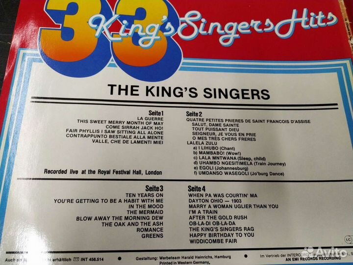 The King's Singers Hits 1980 винил