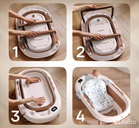 Ванночка для купания новорожденного складная