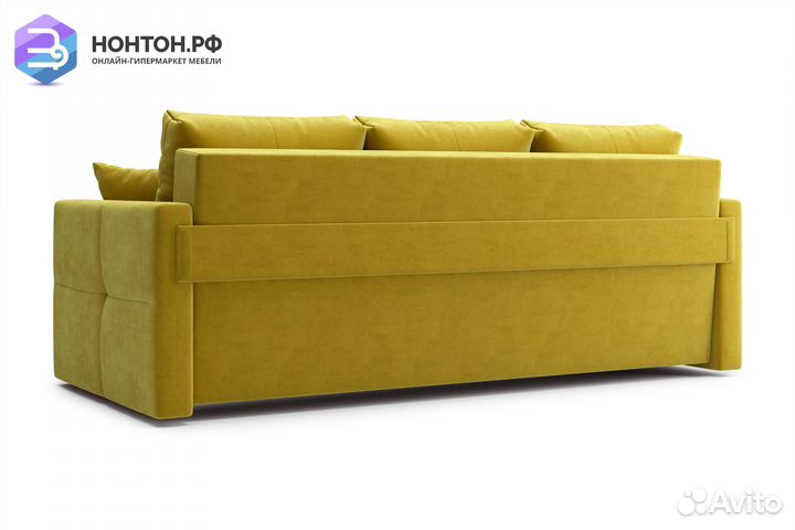 Диван еврокнижка Вита 3-х местный горчичный