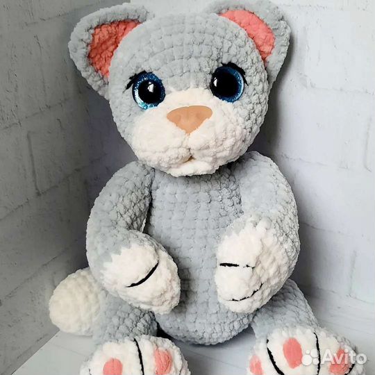 Котик, кот вязаный, амигуруми