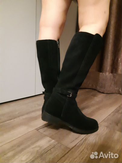 Сапоги зимние замшевые