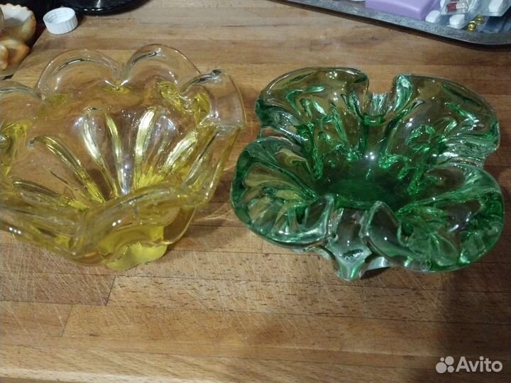 Вазочки для конфет, новые из чешского стекла