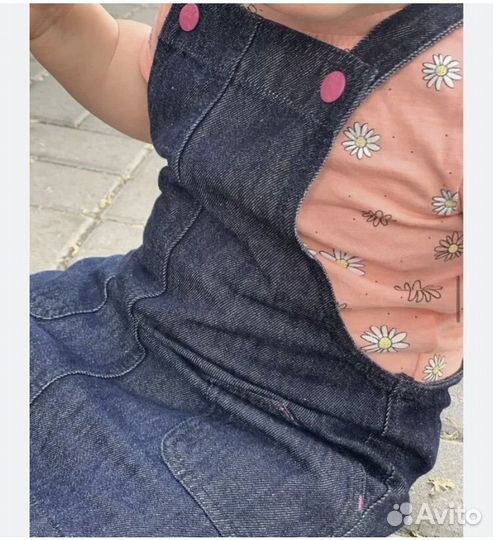 Джинсовый сарафан для девочки 86 92