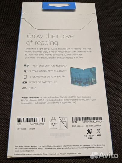 Amazon Kindle Kids 2022 Gen 11 16Gb, новая