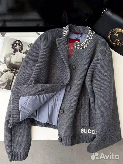 Шерстяной бомбер Gucci женский