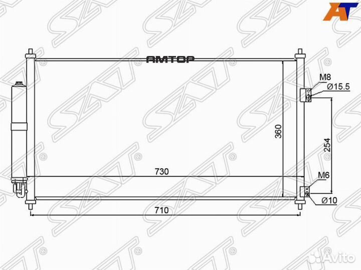 SAT ST-DTU1-394-0 Радиатор кондиционера Nissan X-T