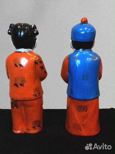 Редкие большие китайские фарфоровые статуэтки Дети