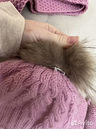 Комплект шапка, шарф, варежки