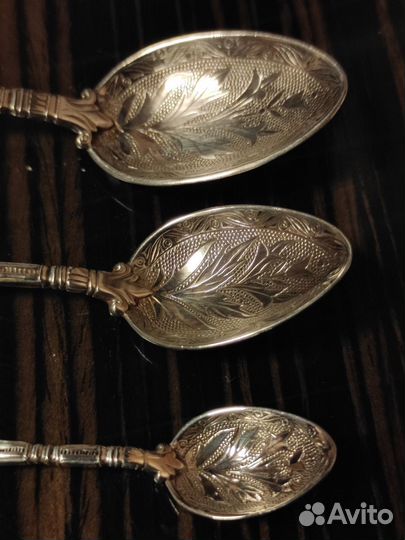 Серебряные столовые приборы.Набор из трёх штук