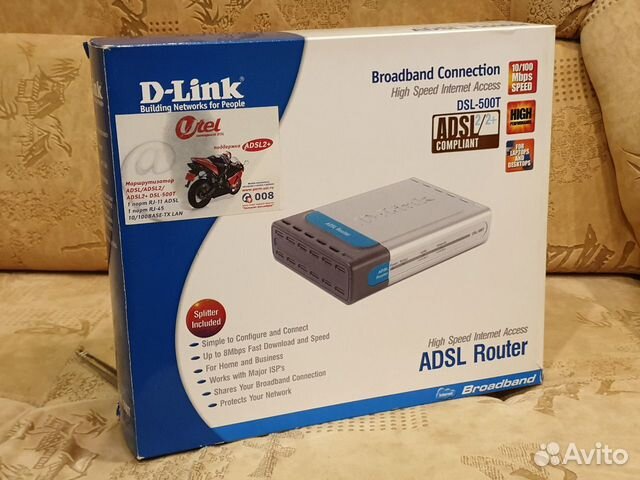 Adsl2+ роутер D-Link DSL-500T