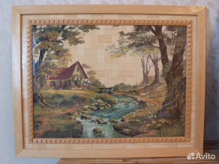 Картина на фактурной панели из бамбукового теса