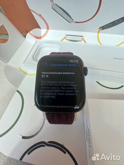 Часы apple watch 7 45 mm midnight (оригинал)