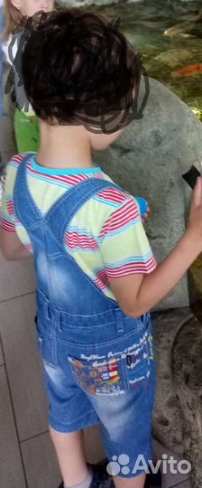 Джинсовый комбинезон 128