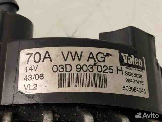Генератор volkswagen polo 1.2 03d903025h, 2542747e