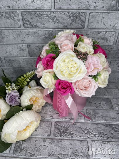 Букет из мыльных роз